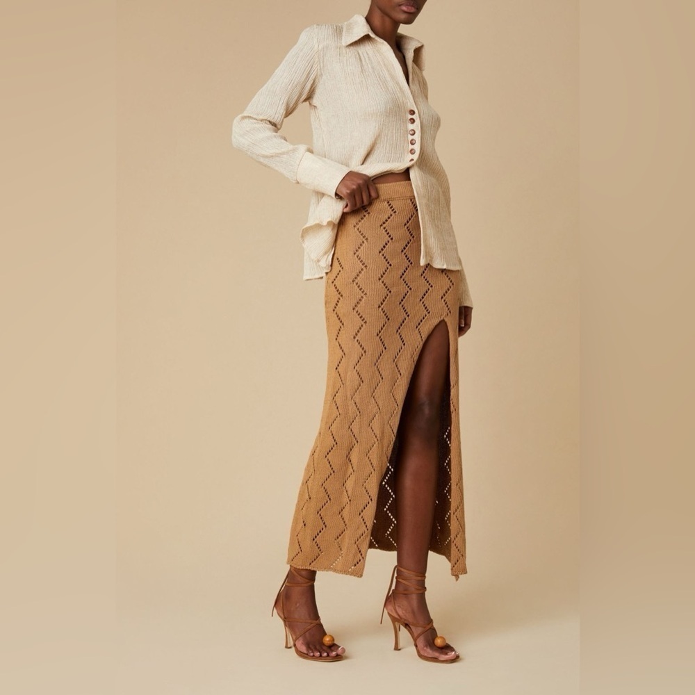 NEW Savannah Morrow Lauryn Skirt In Almond